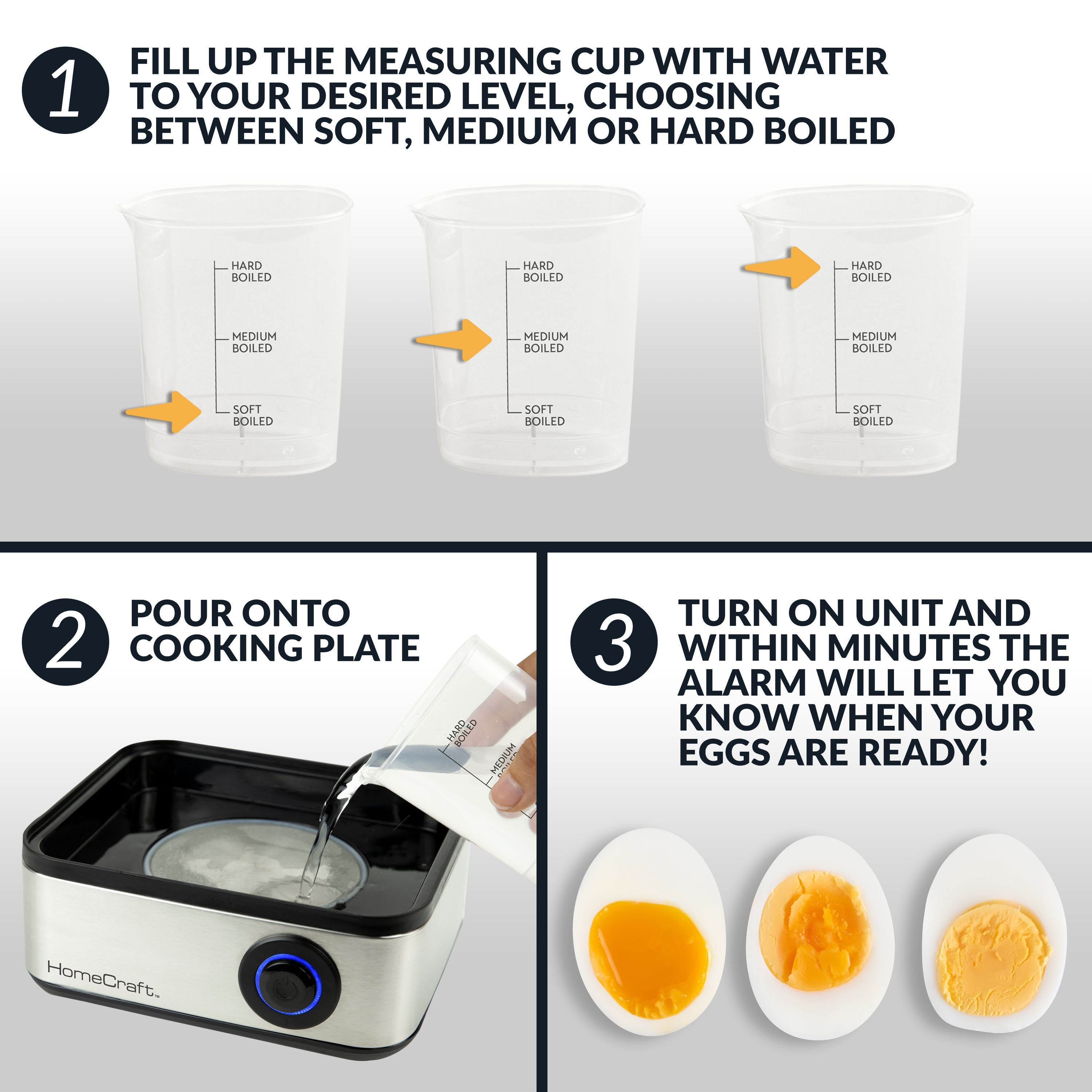 HomeCraft 8-Egg Cooker with Buzzer