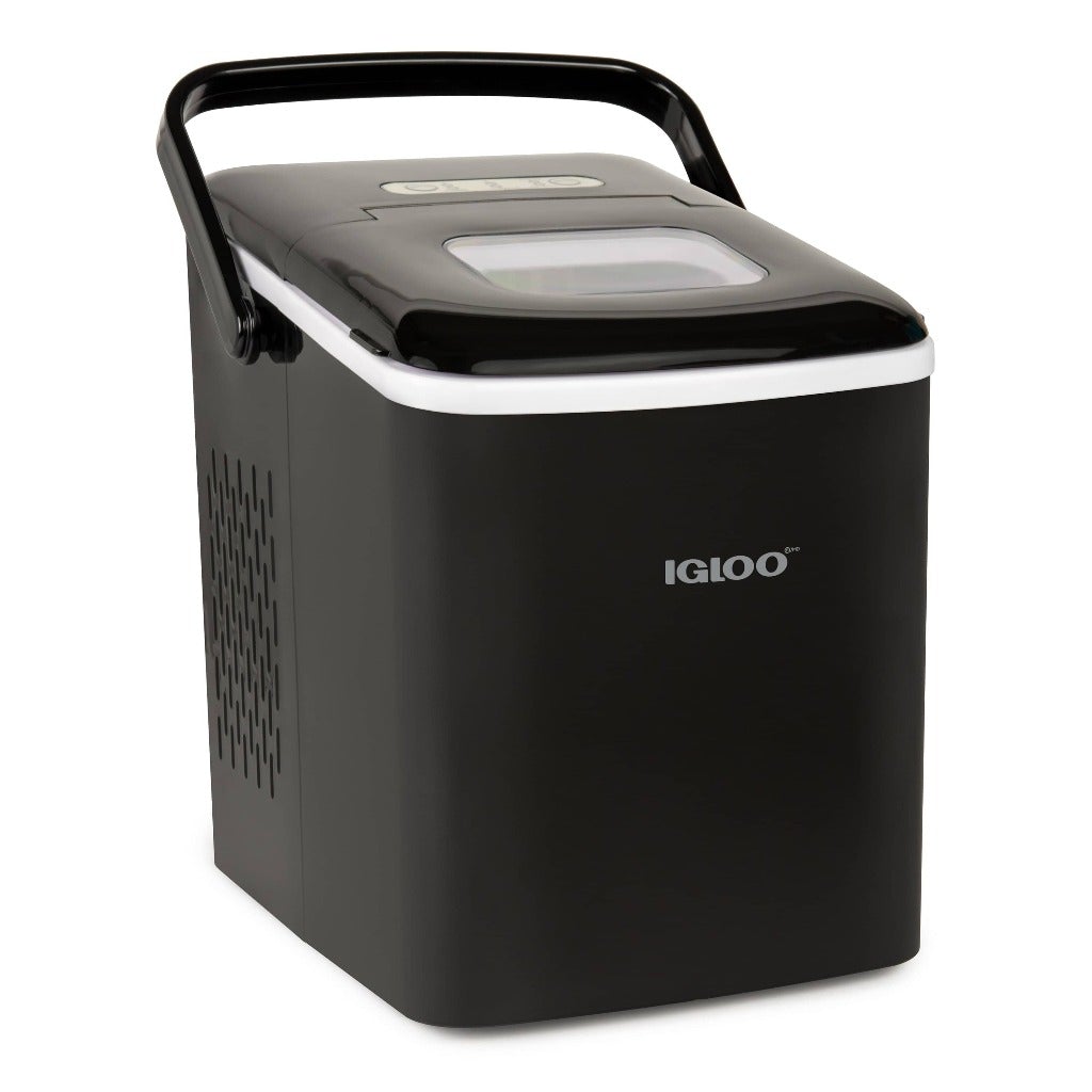 IGLOO? 26-Pound Automatic Self-Cleaning Portable Countertop Ice Maker Machine With Handle, Black