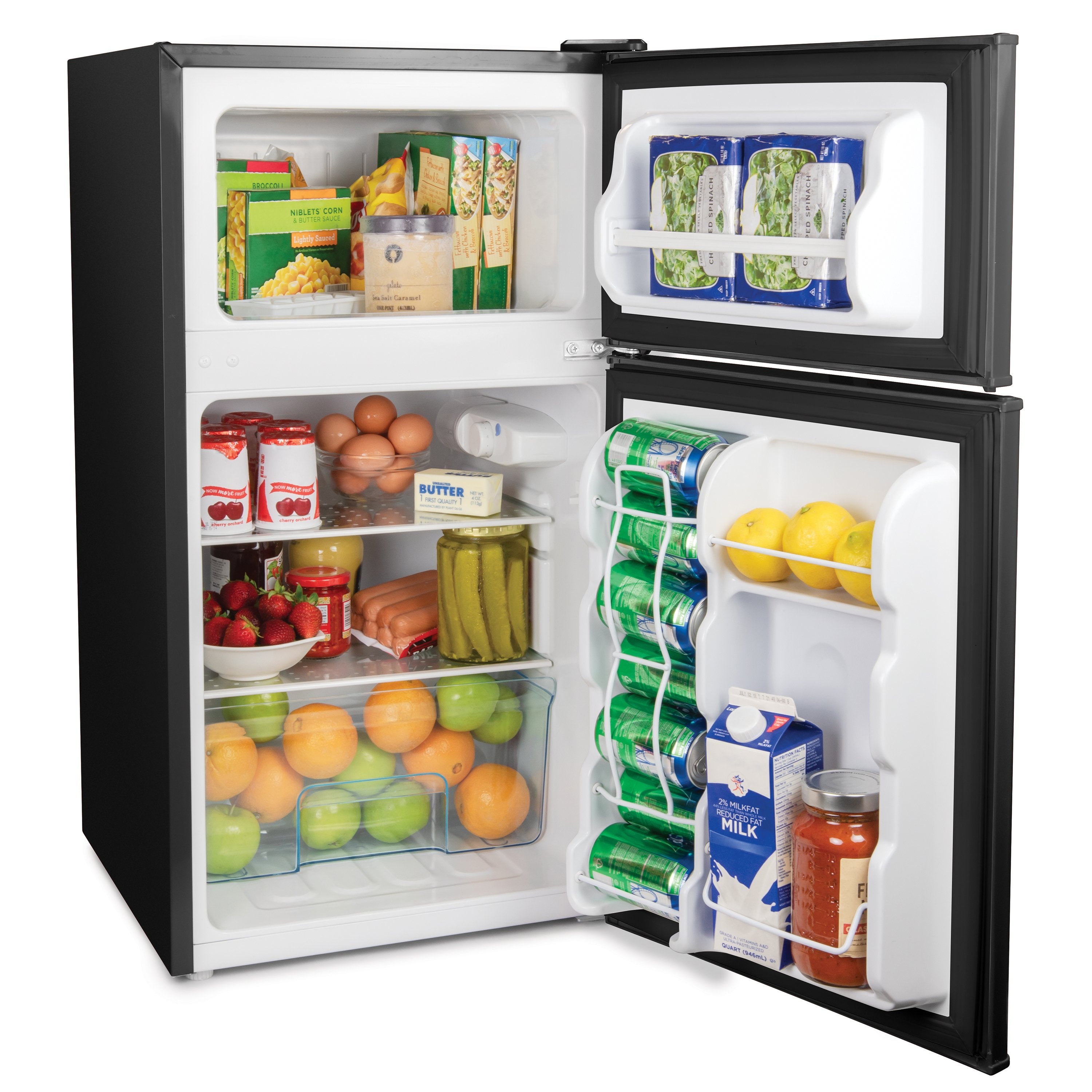 Igloo? 3.2 Cu. Ft. Double Door Refrigerator With Freezer, Black