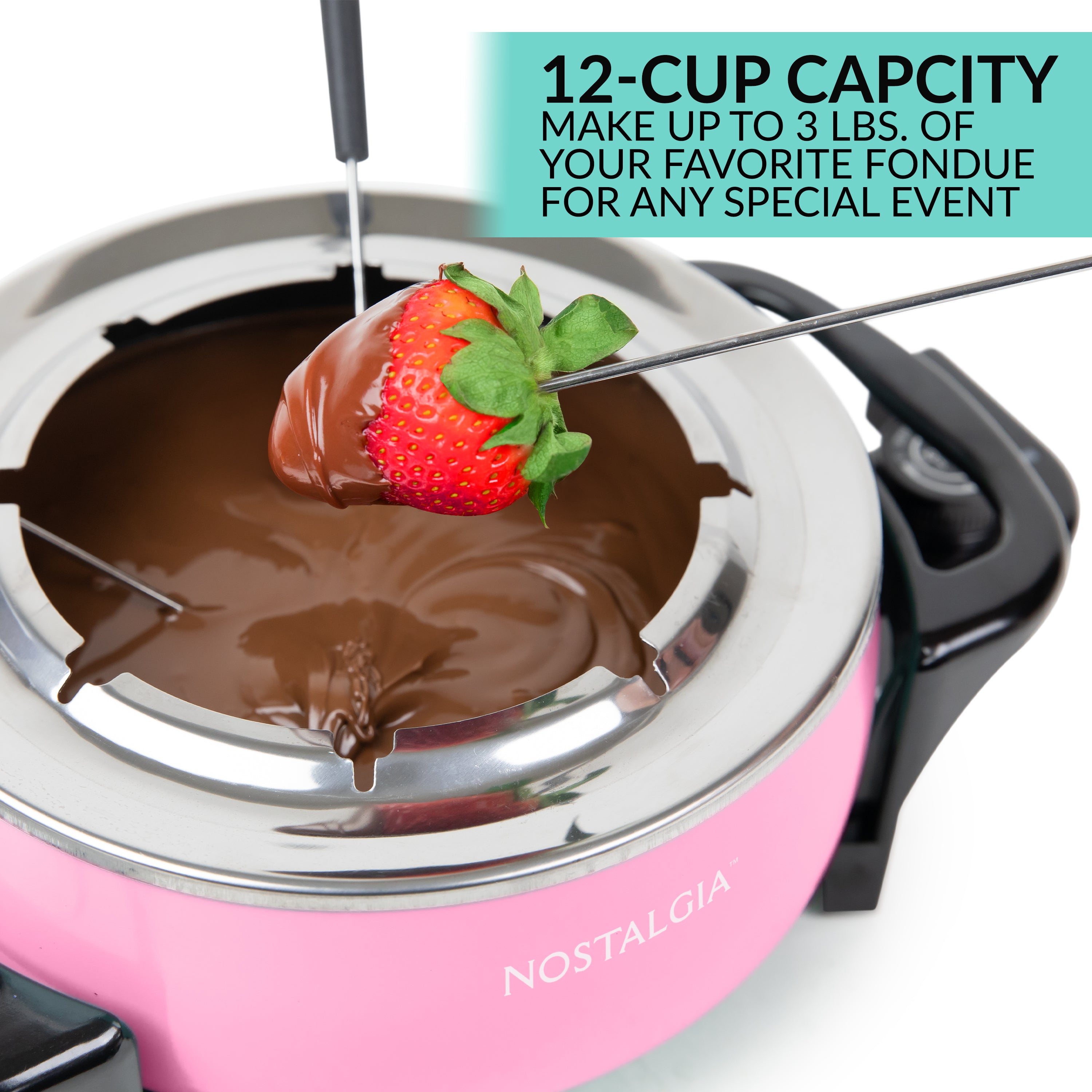 12-Cup Electric Fondue Pot, Pink