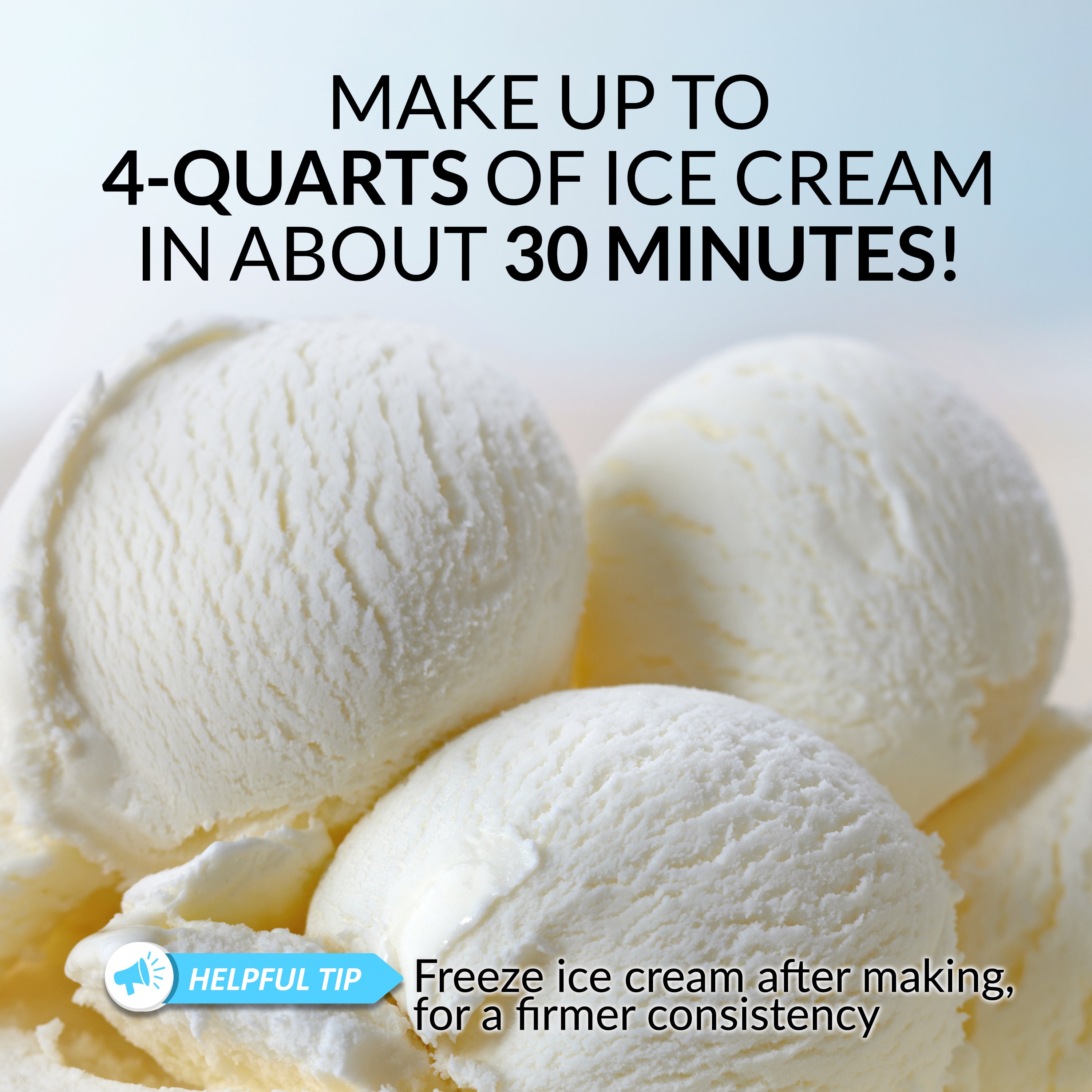 4-Quart Swirl Cone Ice Cream Maker, Vanilla White