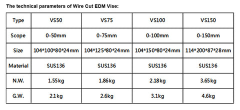 Wire Cut EDM Vise 0-50mm, EDM Vise CNC Milling Clamp 0-50mm