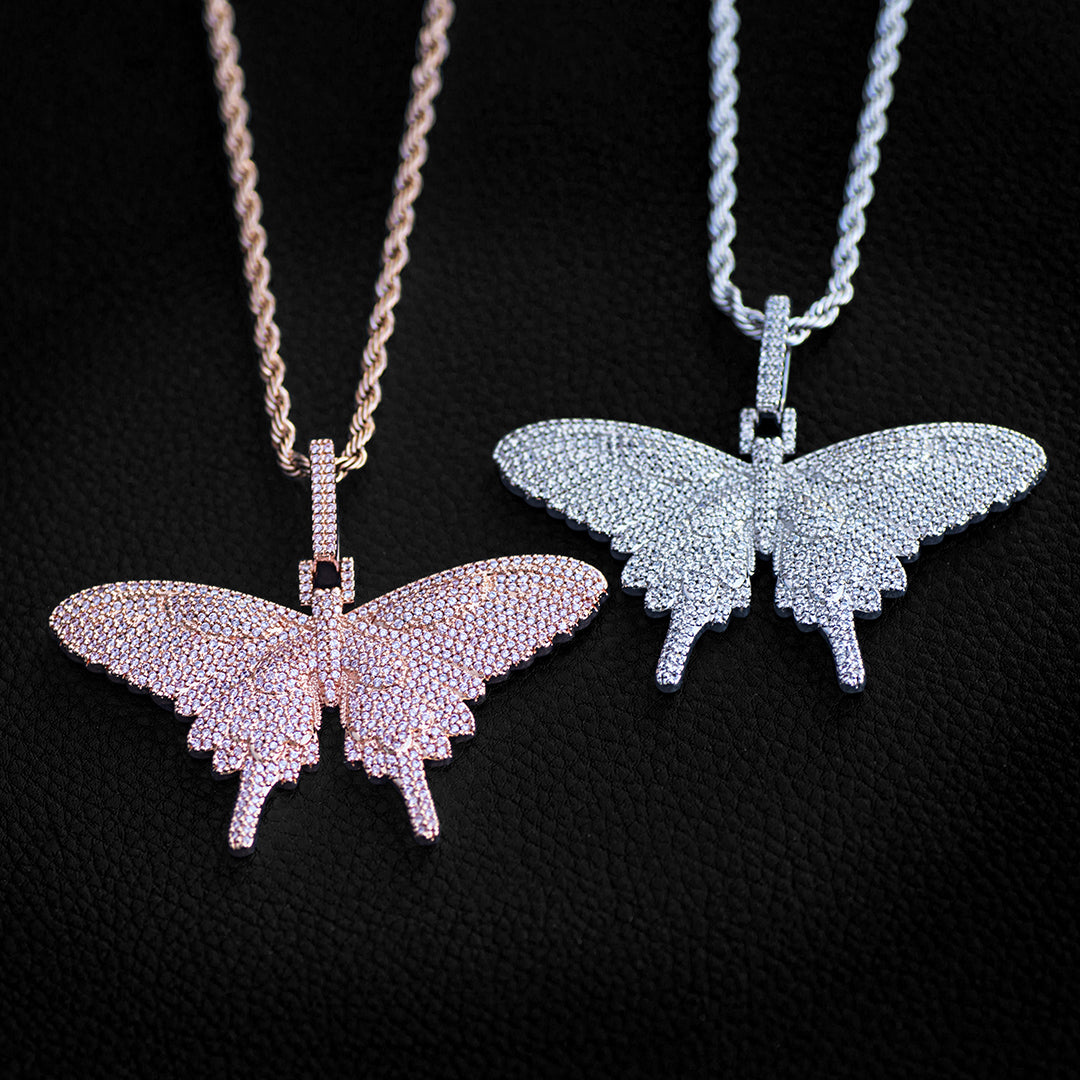 Iced Butterfly Pendant