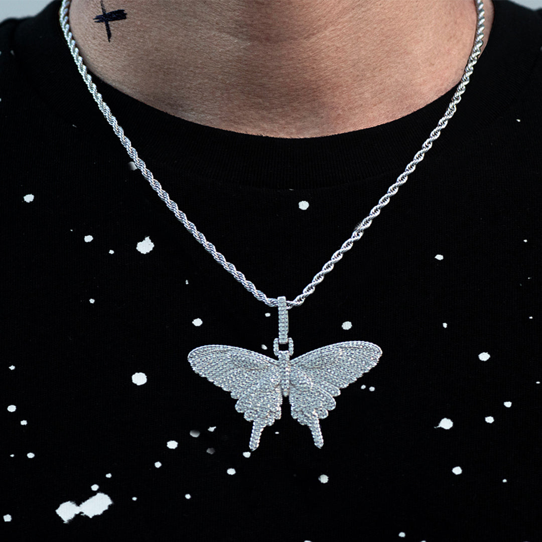 Iced Butterfly Pendant