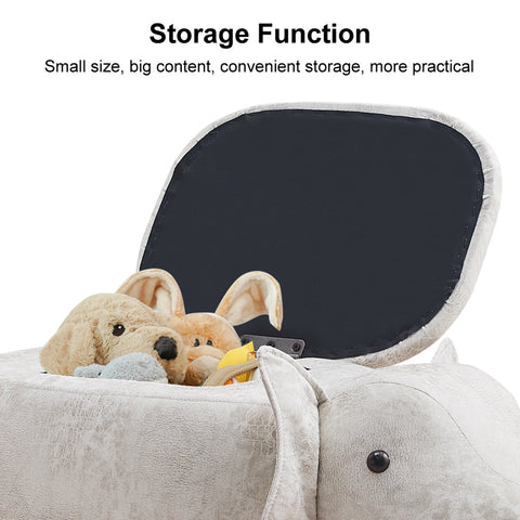 Upholstered Animal Storage Ottoman Footrest Stool, Pig appearance Kids Footstools
