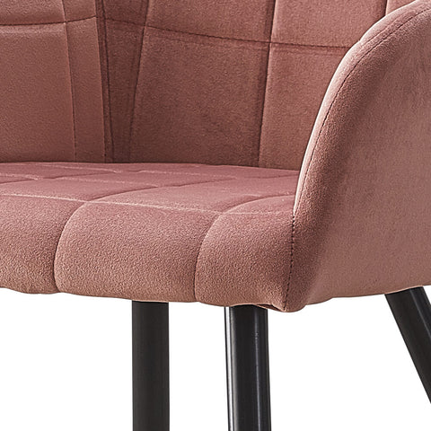 Bloor Dining Room Arm Chairs Pink Velvet Metal Legs | CLIPOP