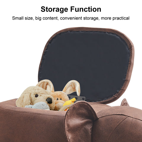 Upholstered Animal Storage Ottoman Footrest Stool, Elephant appearance Kids low Footstools (1)
