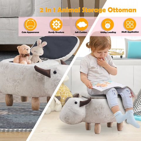 Enjoy the fun of life multi-application footstool with storage. You can sit on it as a stool, or you're your foot onto as a couch footstool. This ottoman can be a good partner for children, family or your friends or pets.