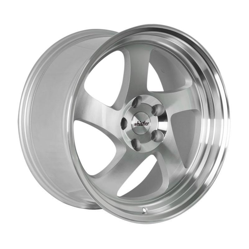 set of 4 wheels   Whistler KR1 18x8.5 5x114.3 +35 73.1 Silver Machined Face