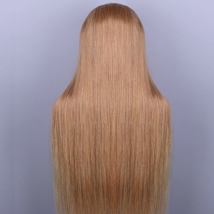 #27 Honey Blonde Straight Hair Upgrade 5x5 Pre-Cut HD Lace Ready & Go Glueless Human Hair Wigs