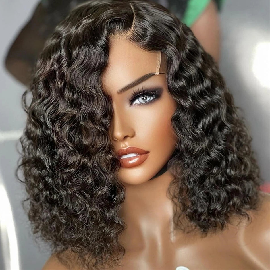 Lumiere 13X4 HD Lace Wig Highlight Water Wave Bob Wig Human Hair Transparent Lace Frontal Wigs  For Black Women HDZ