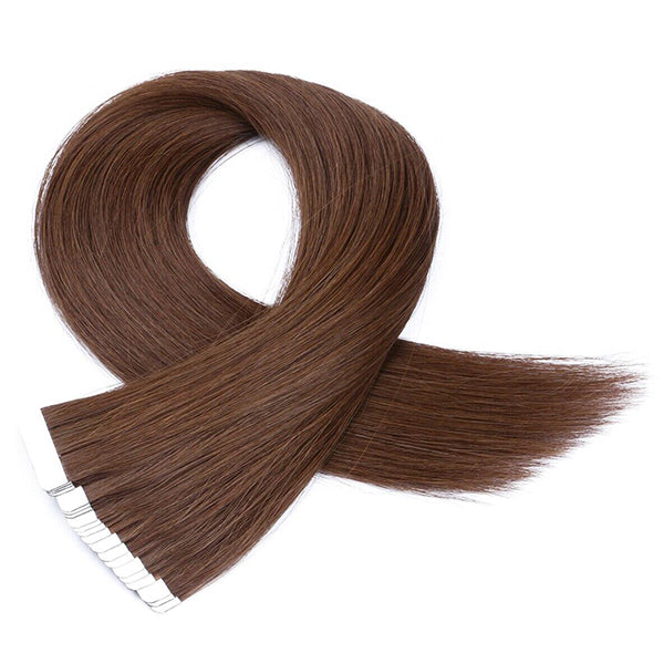 Color Hair #4 Brown Tape In Hair Extensions Straight Human Virgin Hair 20 pcs/1pack 100% Human Hair