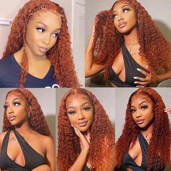 #350 Ginger Color Deep Wave 3 Bundles 100% Human Hair