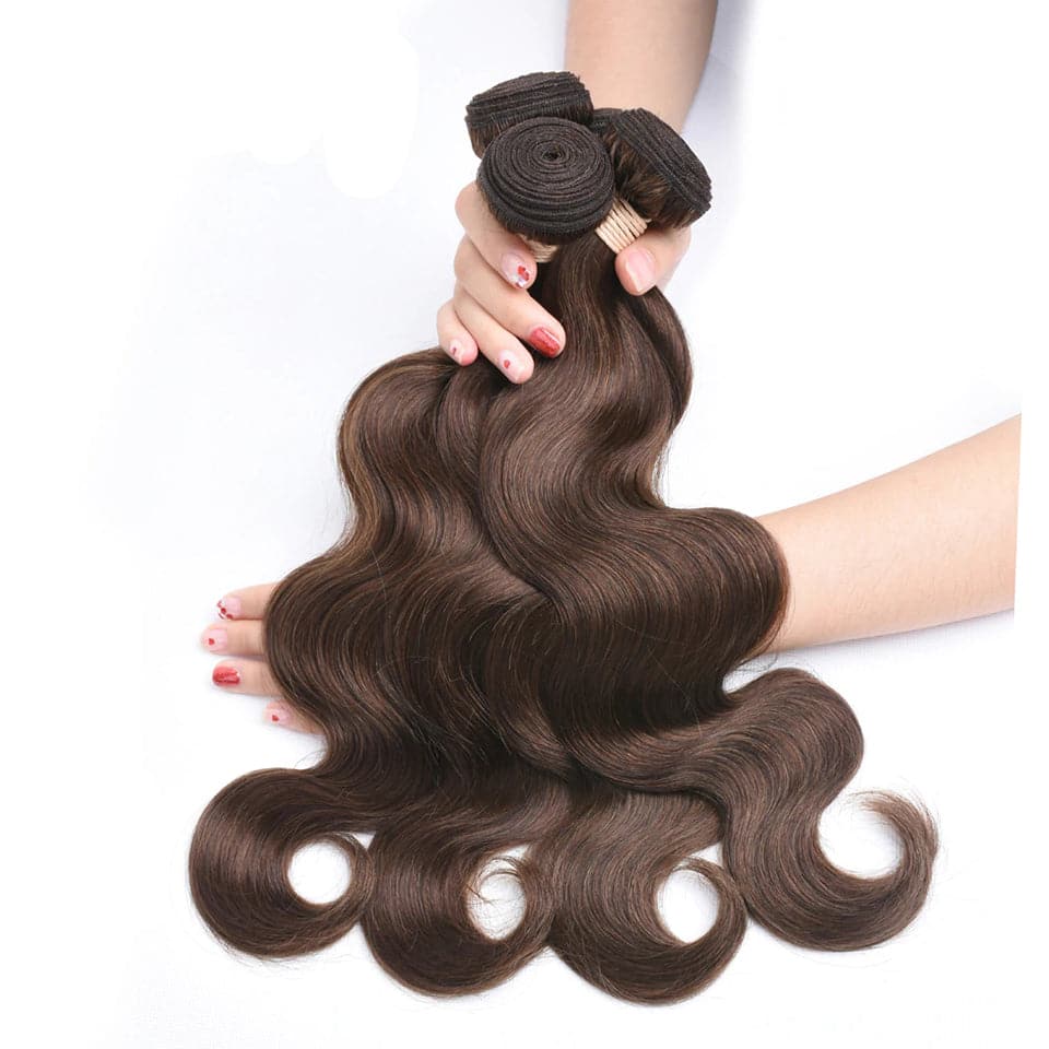 lumiere Chocolate Color Brown body wave 4 Bundles 100% Virgin Human Hair Extension