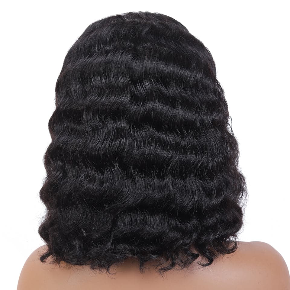 Lumiere Deep Wave Short Bob T-Part Lace Human Hair Wigs Pre-Plucked