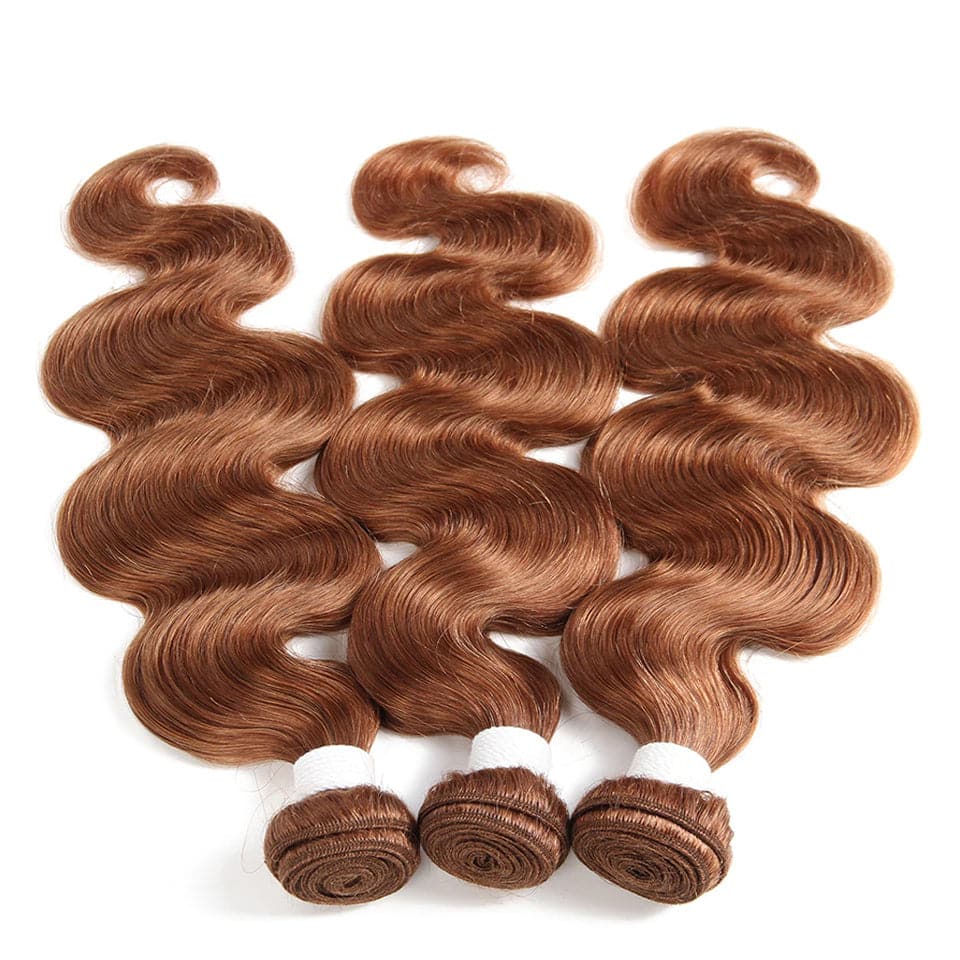 lumiere color #30 body wave 3 Bundles With 13x4 Lace Frontal Pre Colored Ear To Ear