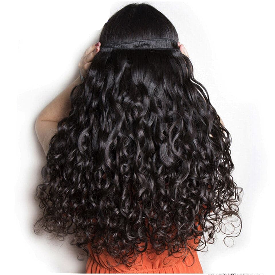 Peruvian Water Wave 4 Bundles With 4x4 Closure 8-40Inch Natural Wave Hair Extension Remy Human Hair