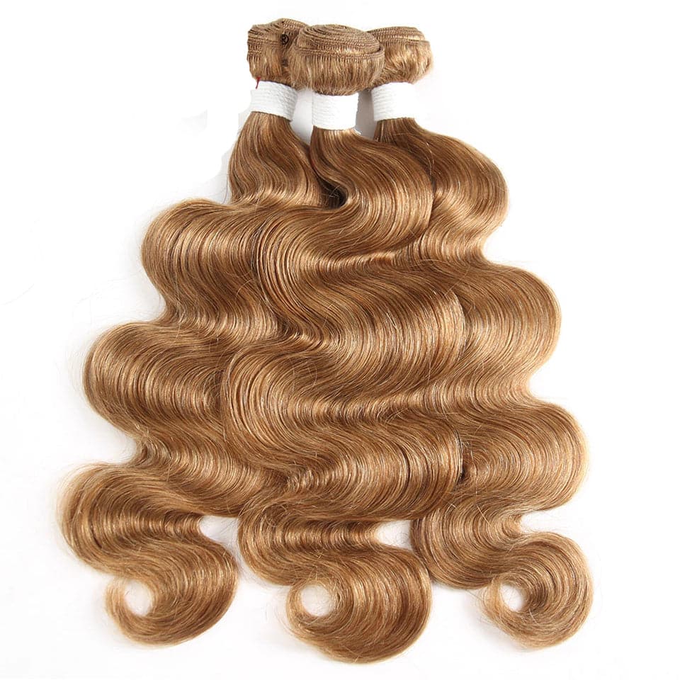 #27 Light Blonde Body Wave 3 Bundles Virgin Human Hair Extension