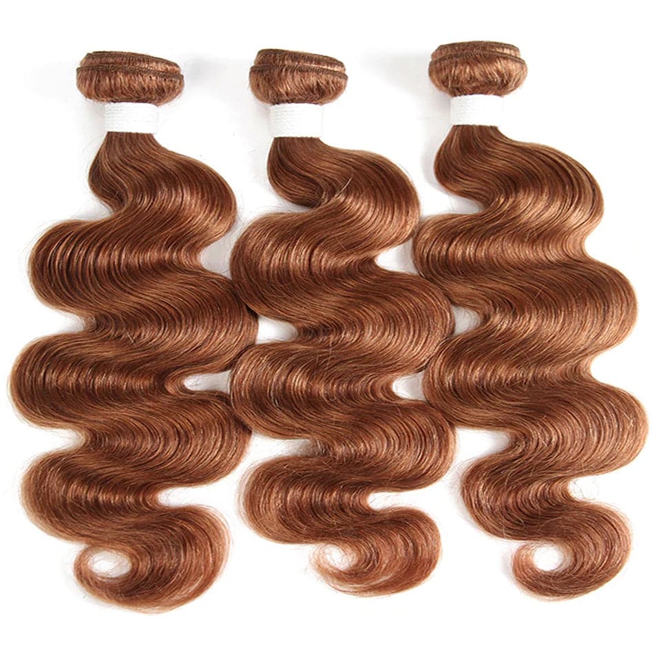 lumiere Color #30 body wave 4 Bundles With 13x4 Lace Frontal Pre Colored Ear To Ear