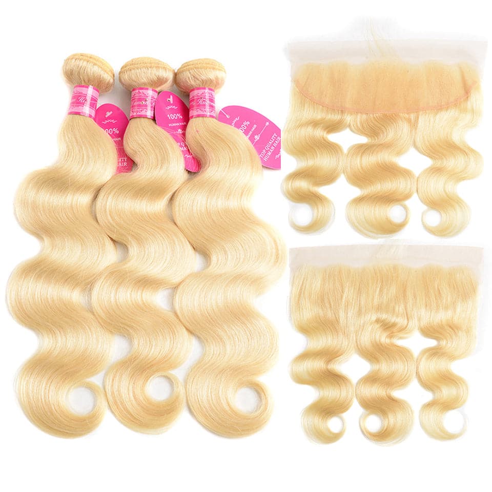 lumiere 613 Blonde Body Wave 4 Bundles with 13*4 Frontal Human Virgin Hair