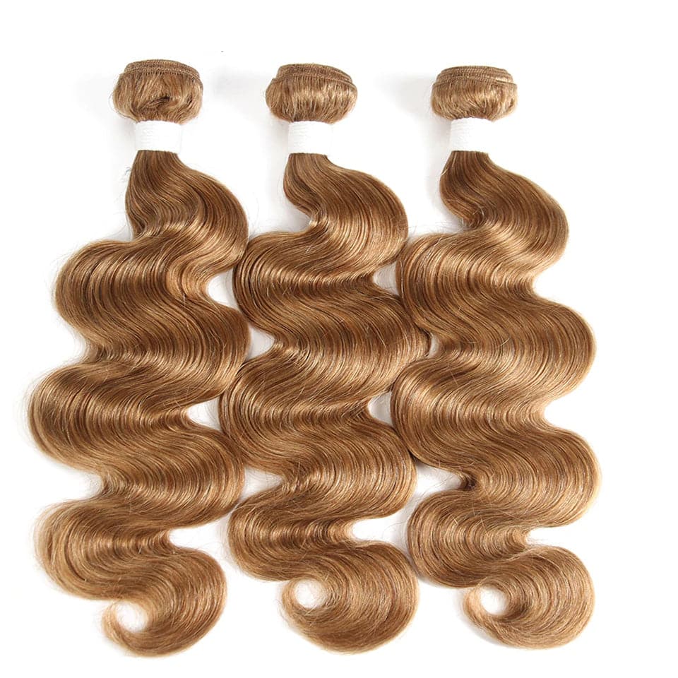 #27 Light Blonde Body Wave 3 Bundles Virgin Human Hair Extension