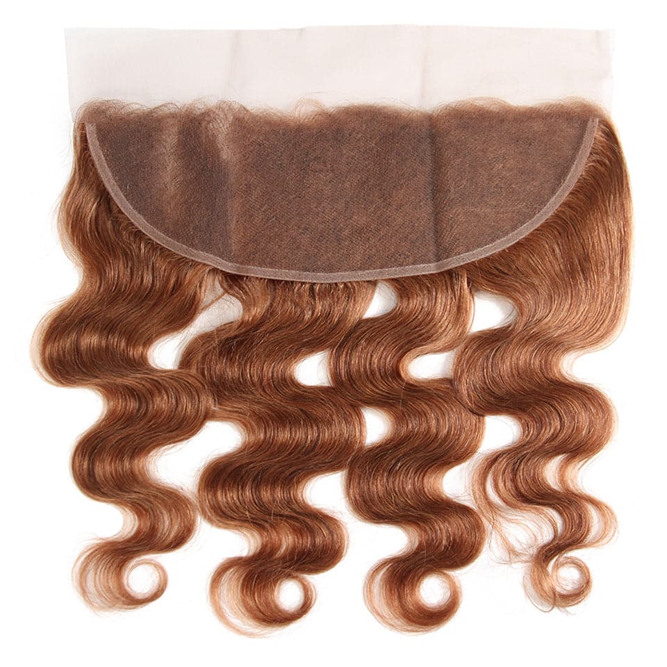 lumiere Color #30 body wave 4 Bundles With 13x4 Lace Frontal Pre Colored Ear To Ear