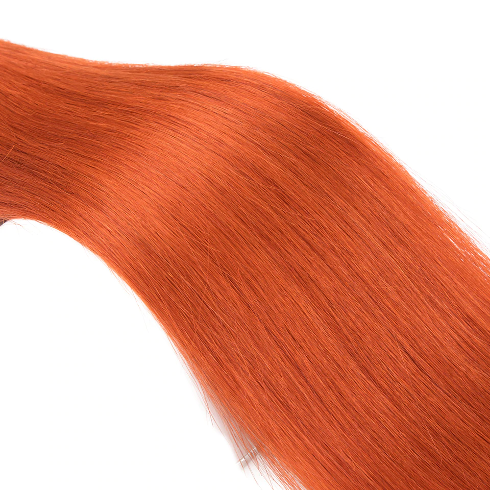 #350 Ginger Straight 4 Bundles Virgin Human Hair Extension