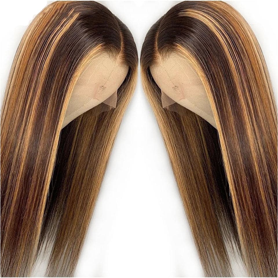 Lumiere Hair P4/27 Highlight Lace Frontal/Closure Straight Wig Human Hair