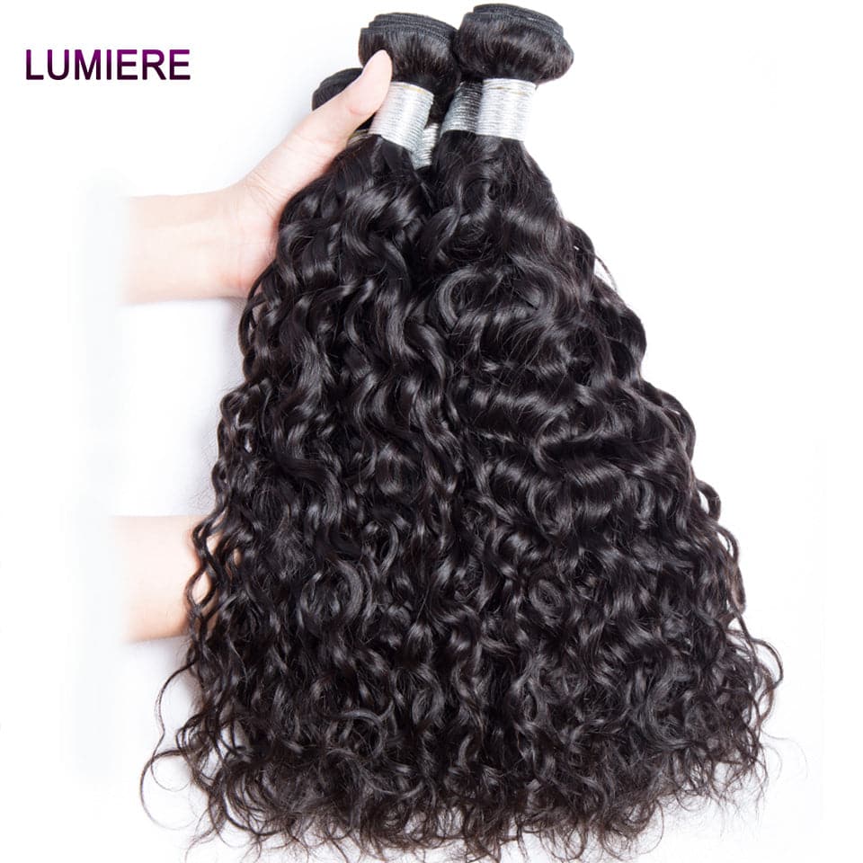 lumiere Indian Water Wave Virgin Hair 3 Bundles Human Hair Extension 8-40 inches