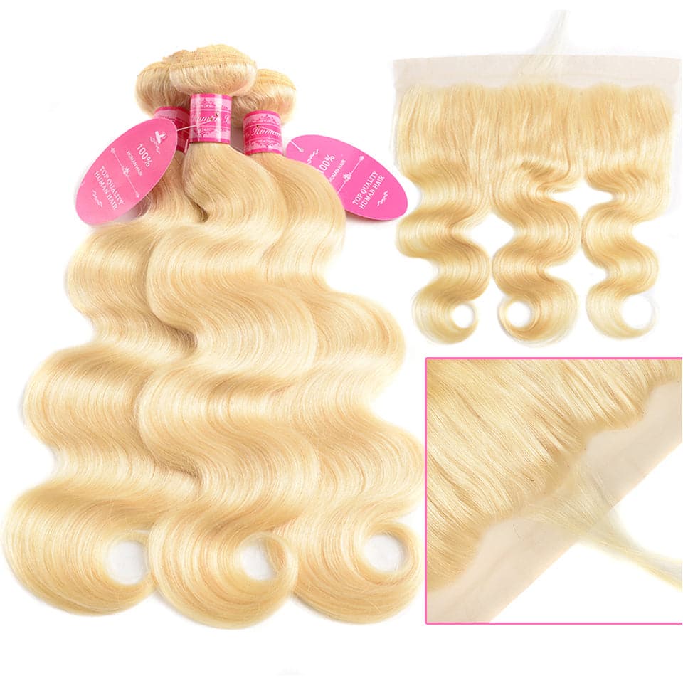 lumiere 613 Blonde Body Wave 4 Bundles with 13*4 Frontal Human Virgin Hair