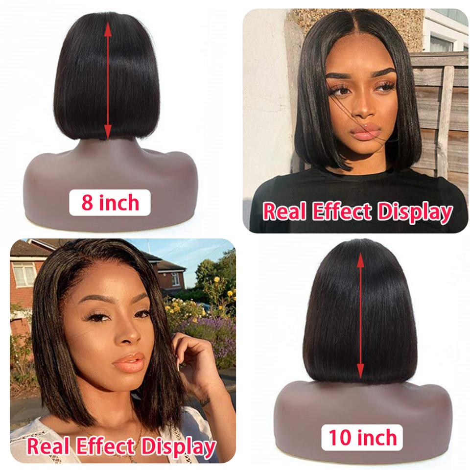 Straight Bob T Part Lace Brazilian Wigs For Black Women