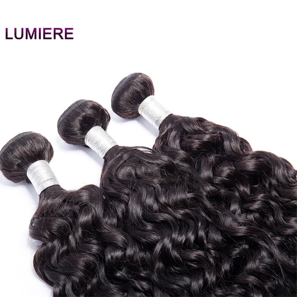 lumiere Indian Water Wave Virgin Hair 3 Bundles Human Hair Extension 8-40 inches