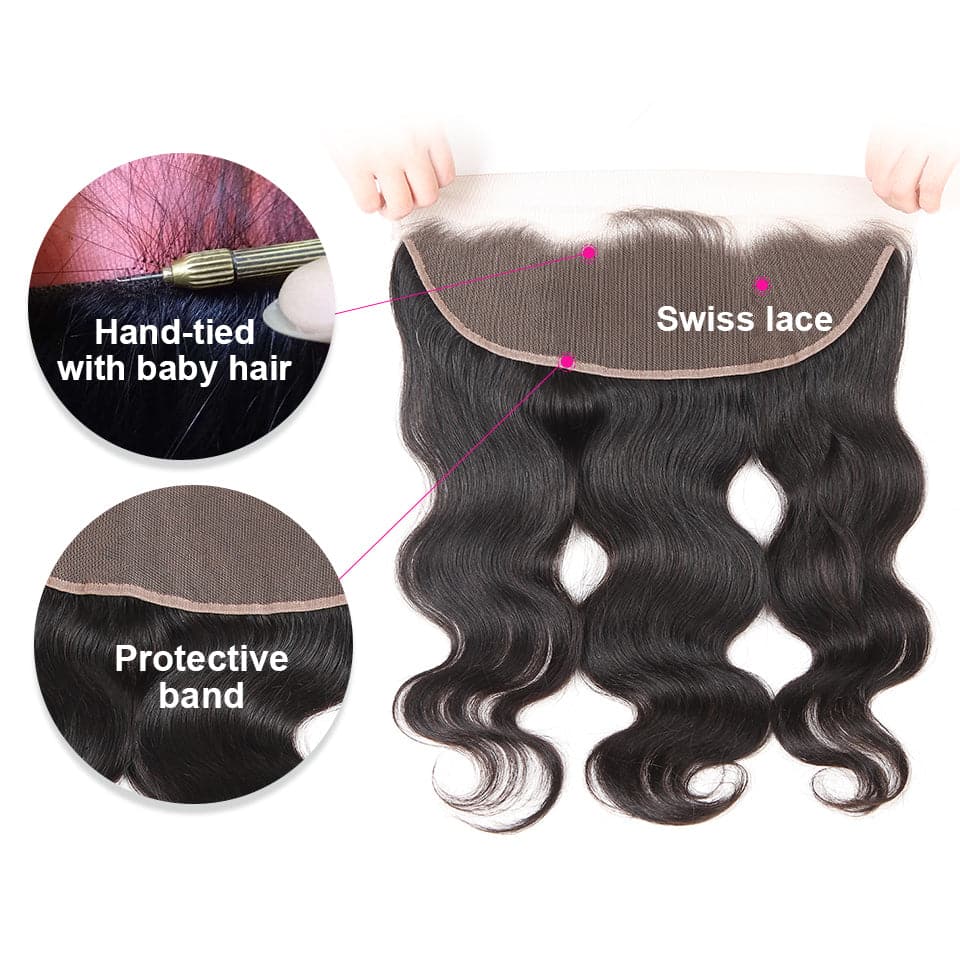 (B1) Body Wave 4 Bundles With 13x4 Lace Frontal Brazilian Human Hair