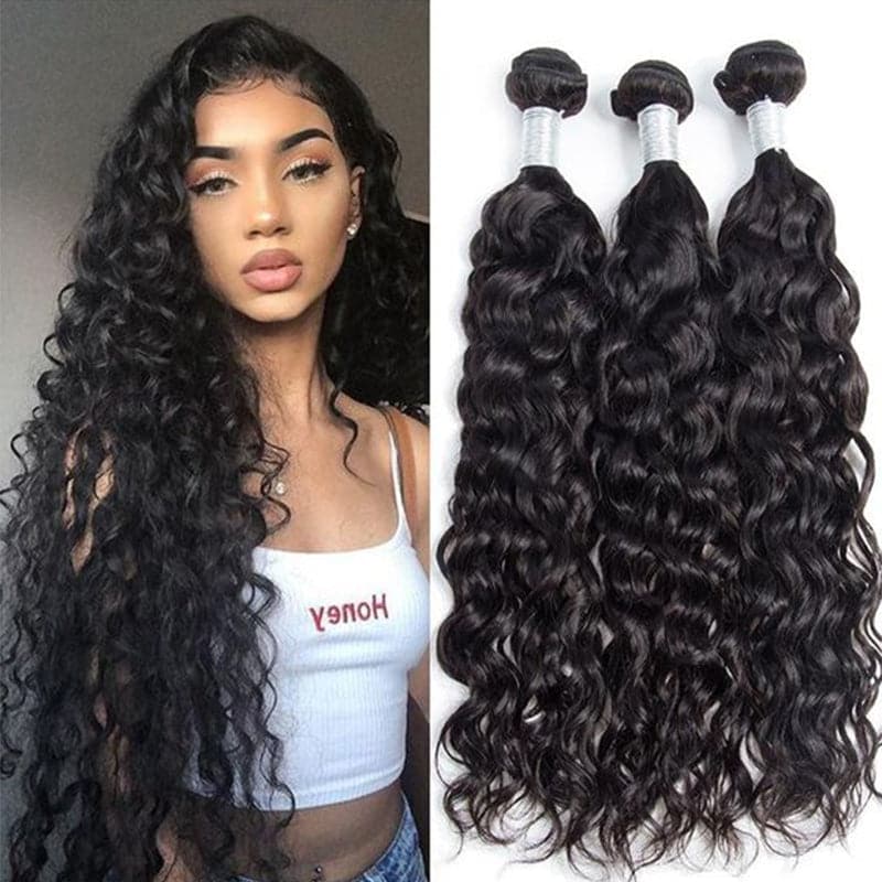 lumiere Indian Water Wave Virgin Hair 3 Bundles Human Hair Extension 8-40 inches