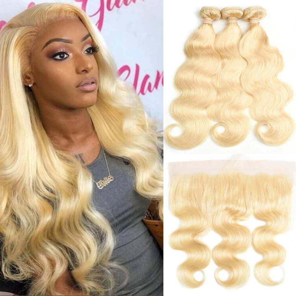 lumiere 613 Blonde Body Wave 4 Bundles with 13*4 Frontal Human Virgin Hair