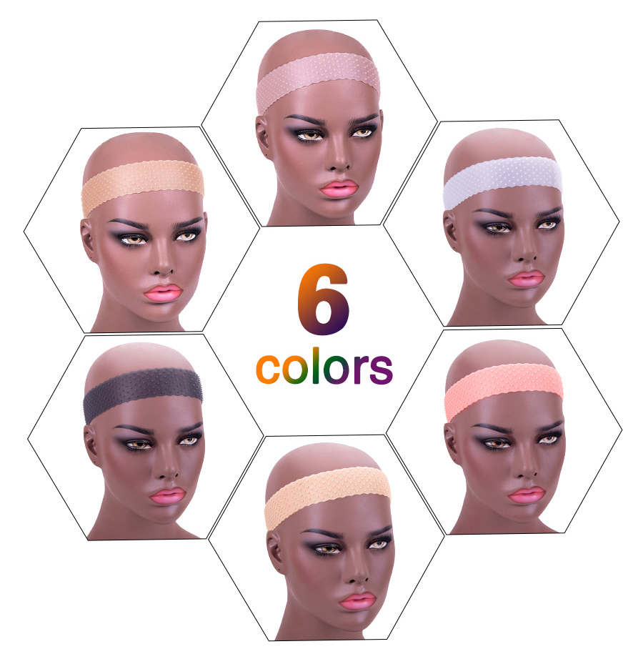 Adjustable Silicone Headband Velvet For Lace Frontal Wigs 22cm High Elasticity Rubber