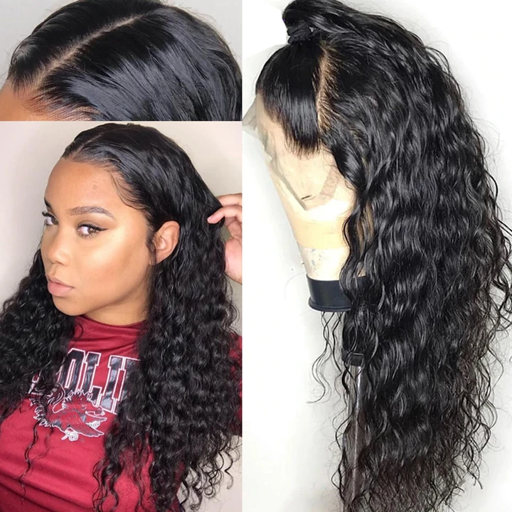 Water Wave 360 Lace Front Human Hair Wigs For Black Women