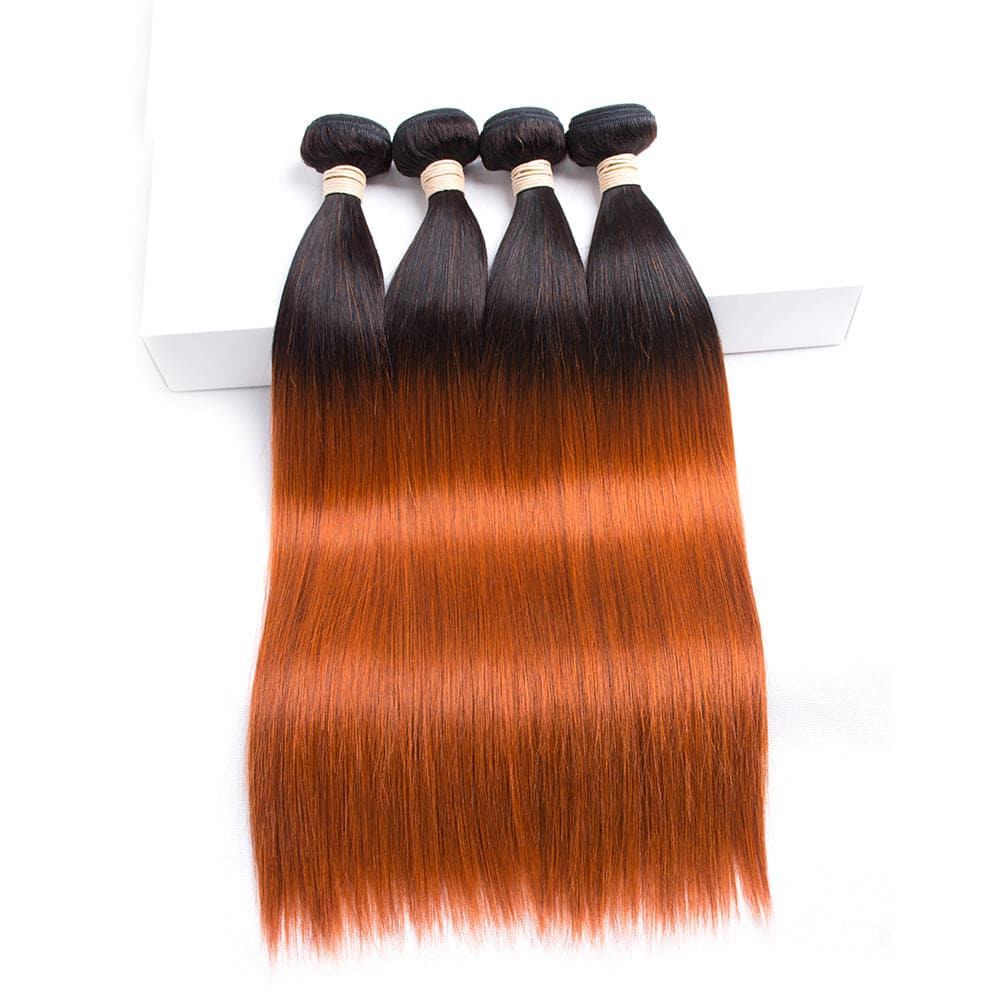 1B/350 Ombre Straight 4 Bundles Virgin Human Hair Extension