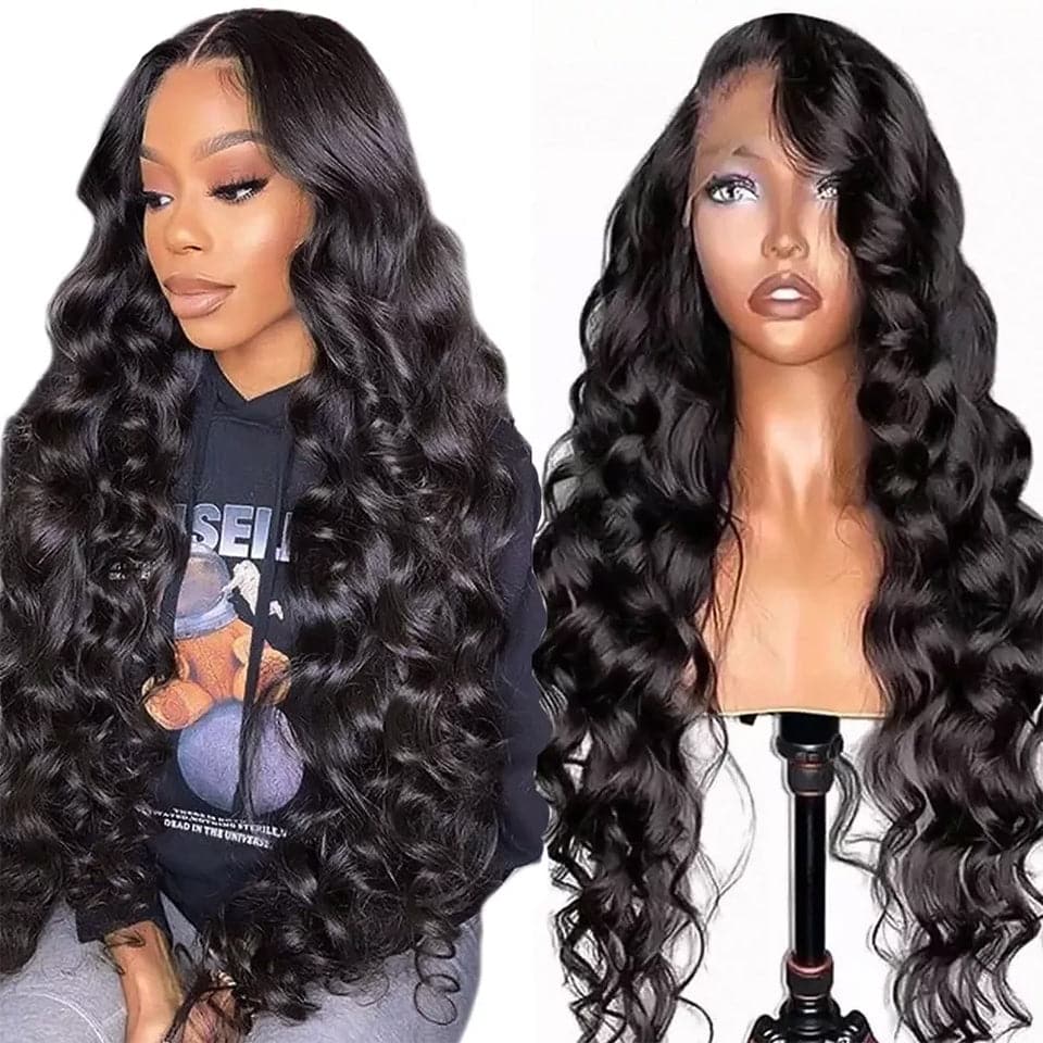 Side Part Loose Deep Wave 30 inch Lace Front Human Hair Wigs for Women Hd Lace Frontal Wig