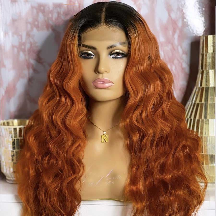 Lumiere 1B/350 Ombre Body Wave 4x4/5x5/13x4 Lace Closure/Frontal 150%/180% Density Wigs For Women Pre Plucked