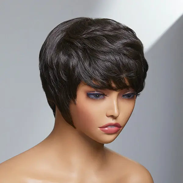 Melissa Style Smart Short Pixie Cut Wig With Bangs Limited Design