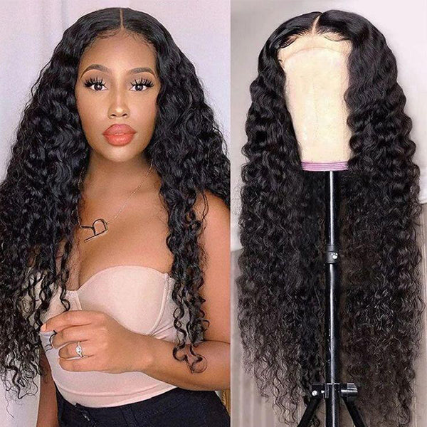 Pre-Cut Kinky Curly 3D Dome Cap Glueless HD 4X6 Pre-cut Lace Closure 100% Human Hair Natural Color Wig