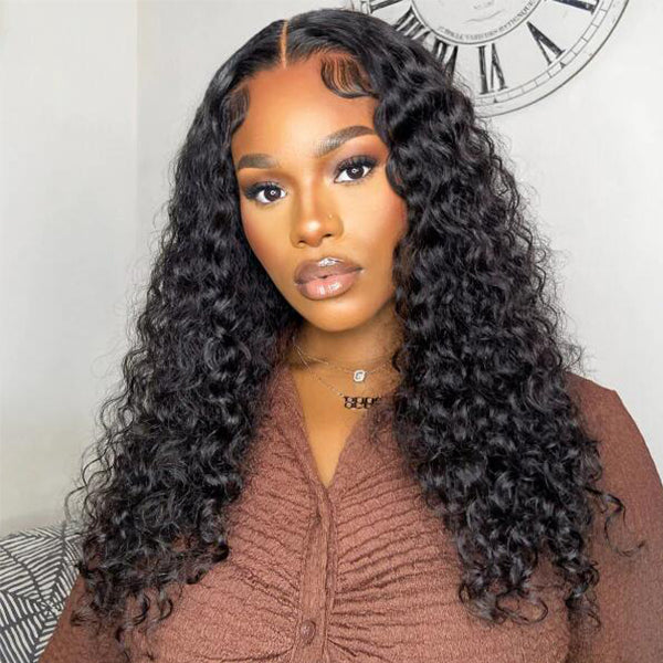 Pre-Cut Kinky Curly 3D Dome Cap Glueless HD 4X6 Pre-cut Lace Closure 100% Human Hair Natural Color Wig