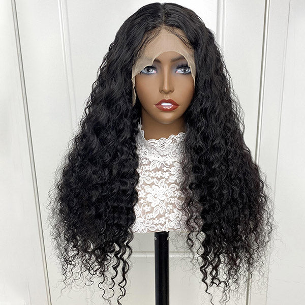 Lumiere Hair Deep Wave 4x4 Transparent HD Lace Closure Wig 100% Human Hair