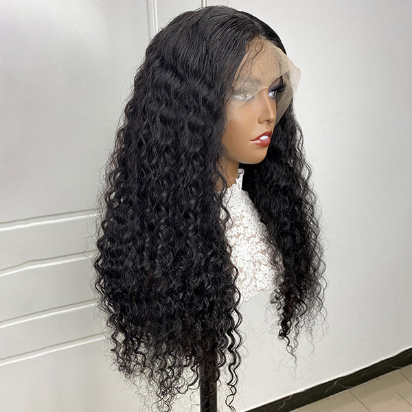 Lumiere Hair Deep Wave 4x4 Transparent HD Lace Closure Wig 100% Human Hair