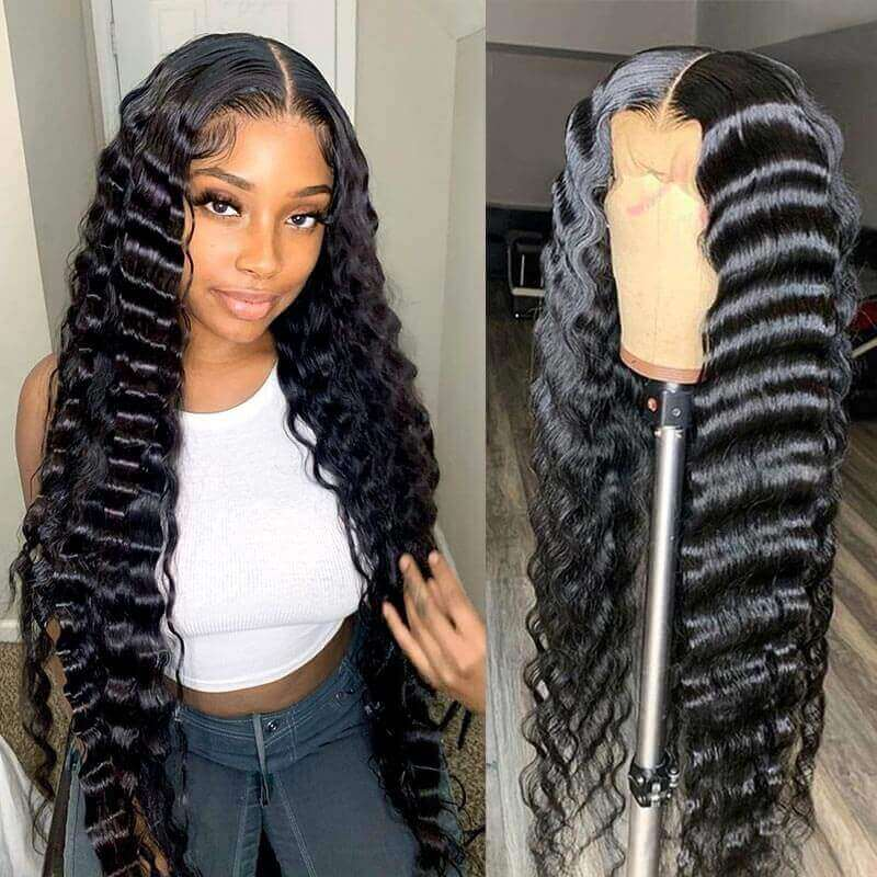 Loose Deep Wave Lace Front / Closure Wig for Black Women Human Hair