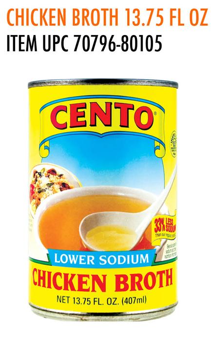 Cento Chicken Broth, Lower Sodium, 13.75 Ounce