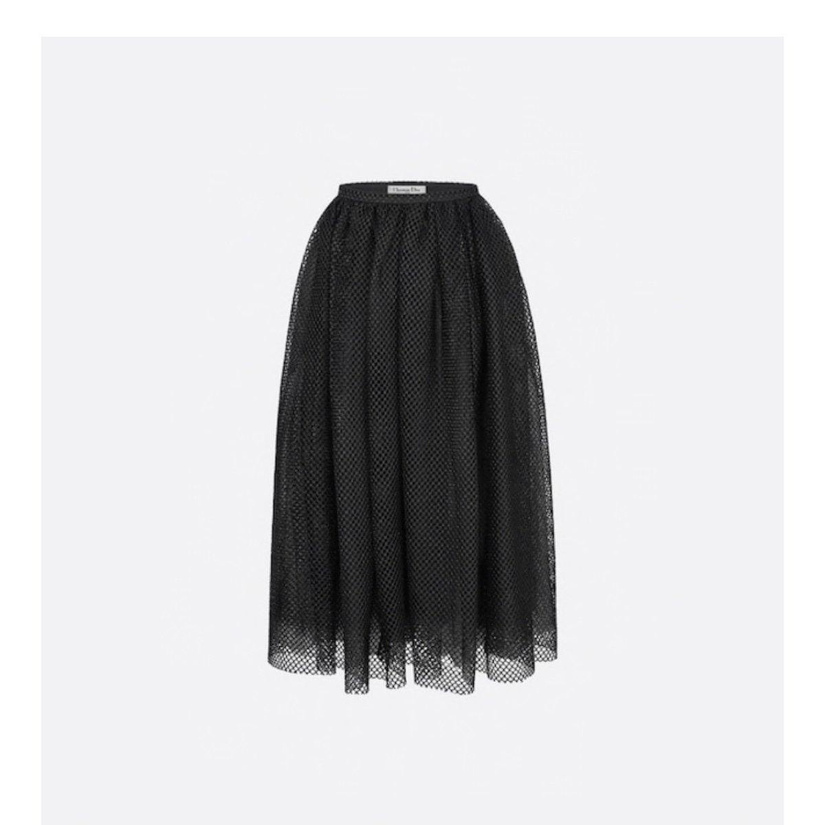 Christian Dior Raffia Mesh Midi Skirt