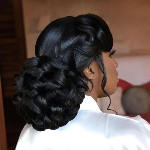 Romantic Updo with Side Bang