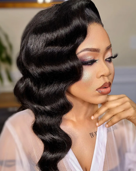 Vintage Hollywood Waves Bridal Hairstyle